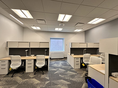 MES space with desks and chairs.