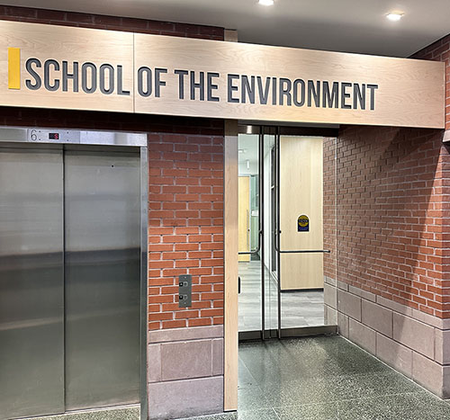 Entrance to School of the Environment at 5 Bancroft Avenue.